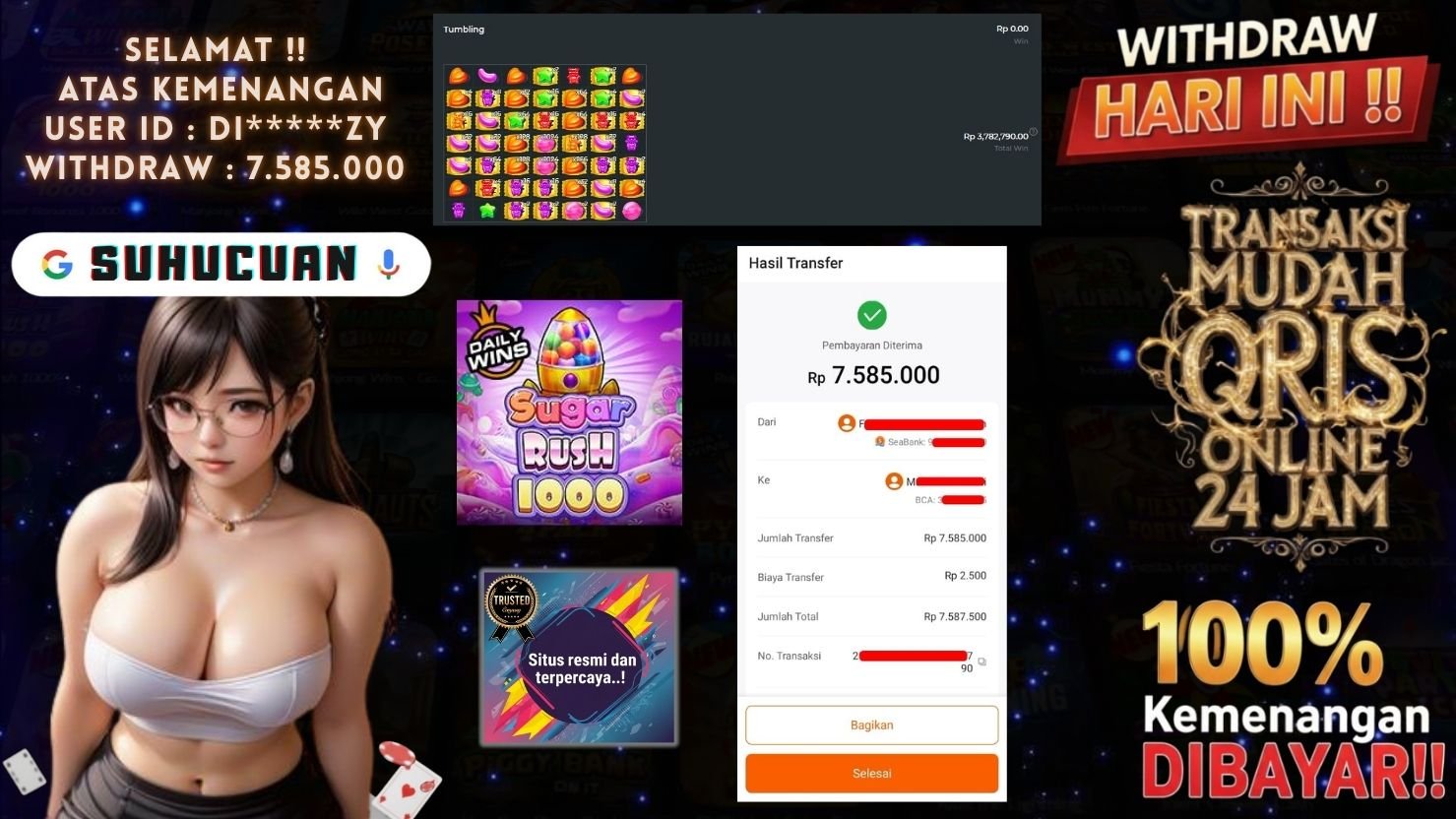 SUHUCUAN JACKPOT SLOT SUGAR RUSH 1000